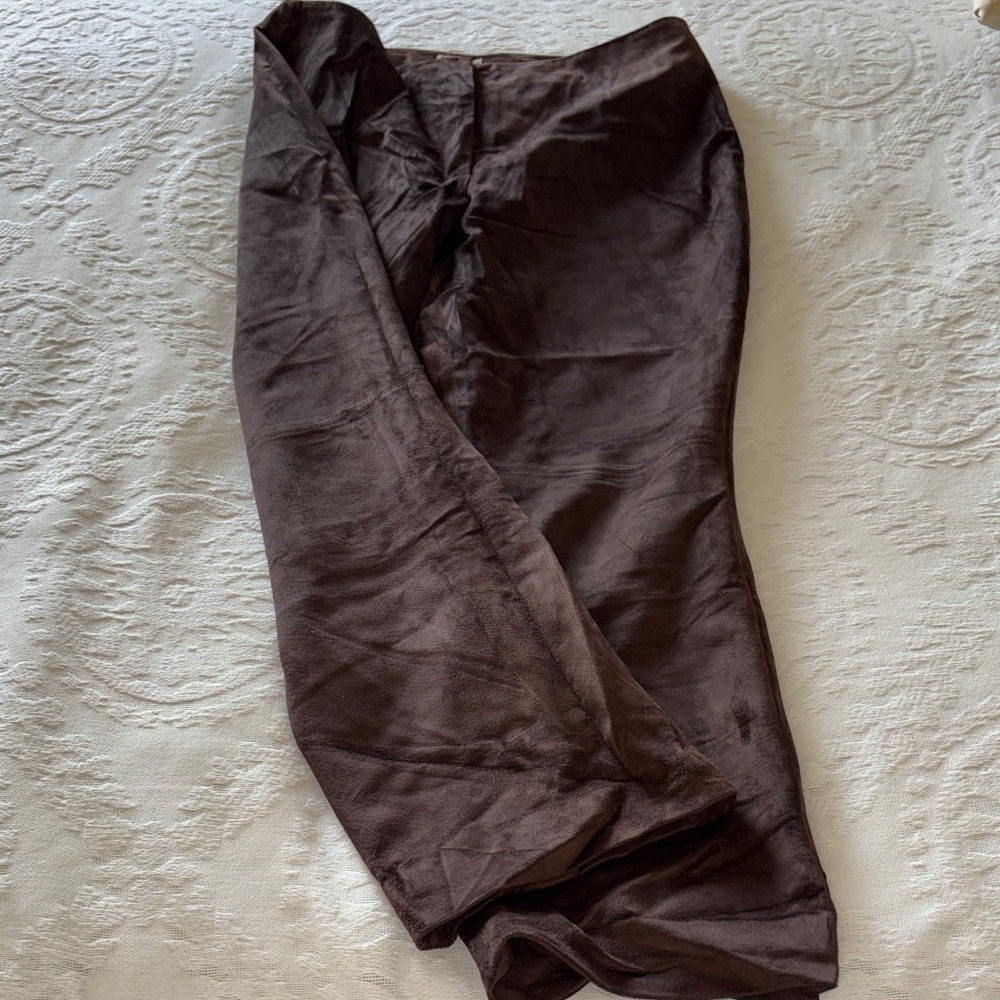 Apostrophe Vintage Women’s BNWT Brown Suede Leather Pants 16